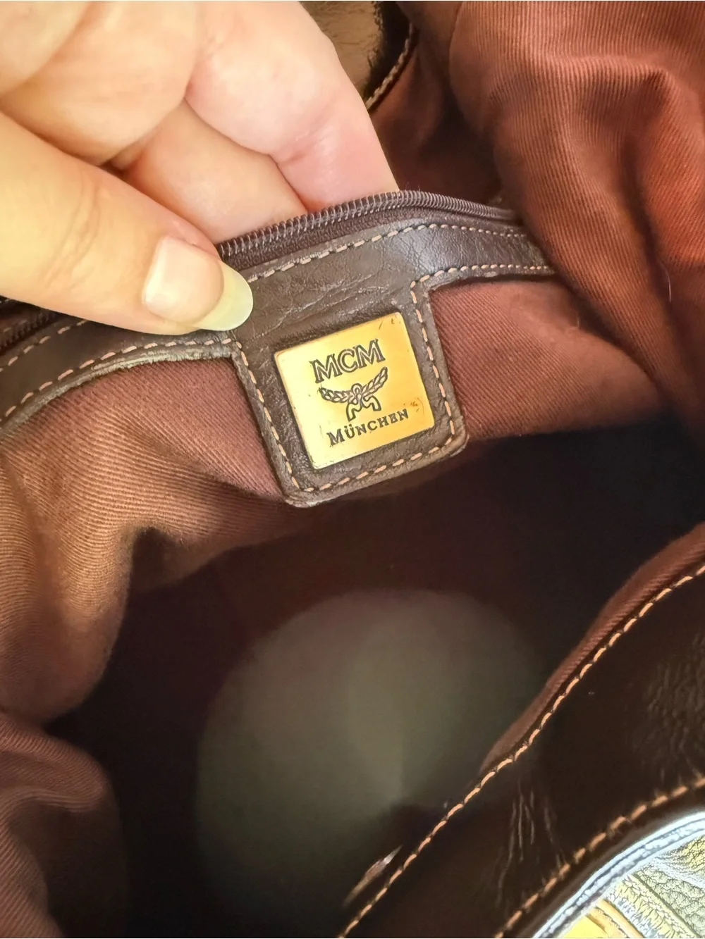 Vintage MCM mixed media satchel